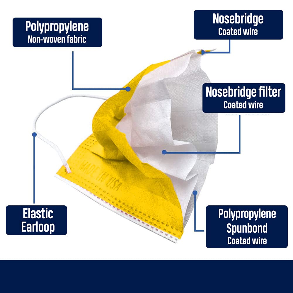 Amazon.com: LYTIO 3-ply Disposable Canary Yellow Adult Unisex Face